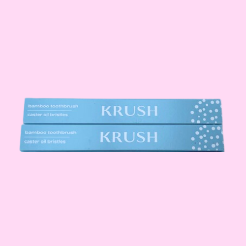 2 x Krushbrush - Bamboo Toothbrush with Soft Castor Oil Bristles