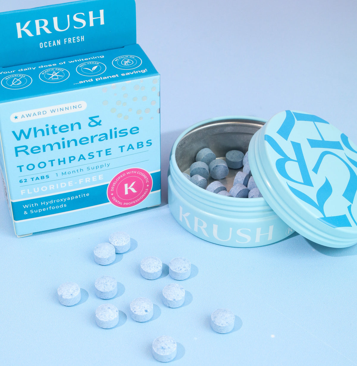 Ocean Fresh Whitening Toothpaste Tabs - Fluoride Free