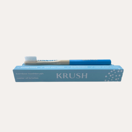 6 x Krushbrush - Bamboo Toothbrush with Soft Castor Oil Bristles